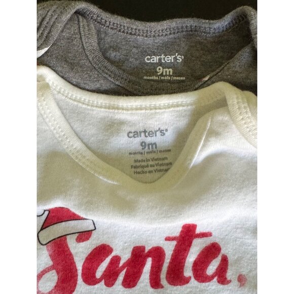 Carters Baby Christmas Onesies 6-9 Months Santa Candy Cane Lot of 2 - Picture 2 of 4